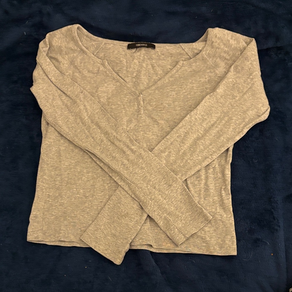 Forever 21 Heather Gray Long Sleeve Top